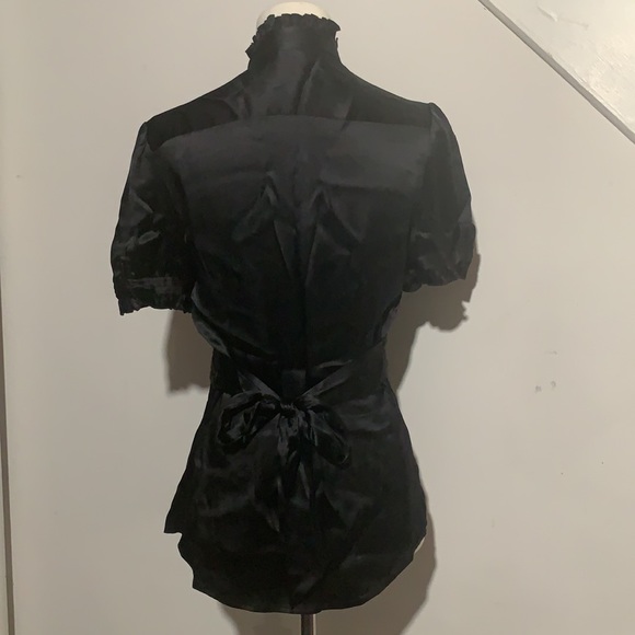 Bebe black silk button up top - Picture 7 of 7